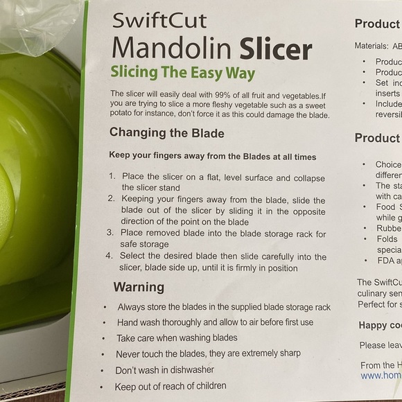 Mandolin Slicer (Home Buddy Brand) Like New in Box - Picture 6 of 7